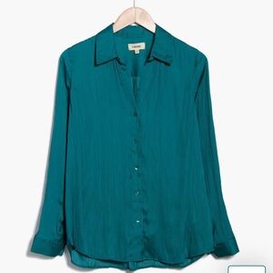 NWT L'AGENCE Nina Crinkle Satin Shirt